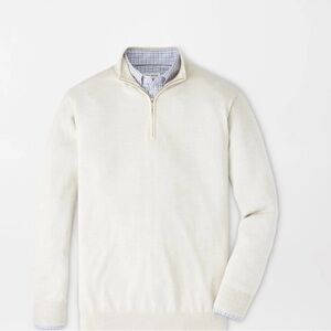 Peter Millar 3/4 Zip Cream Sweater